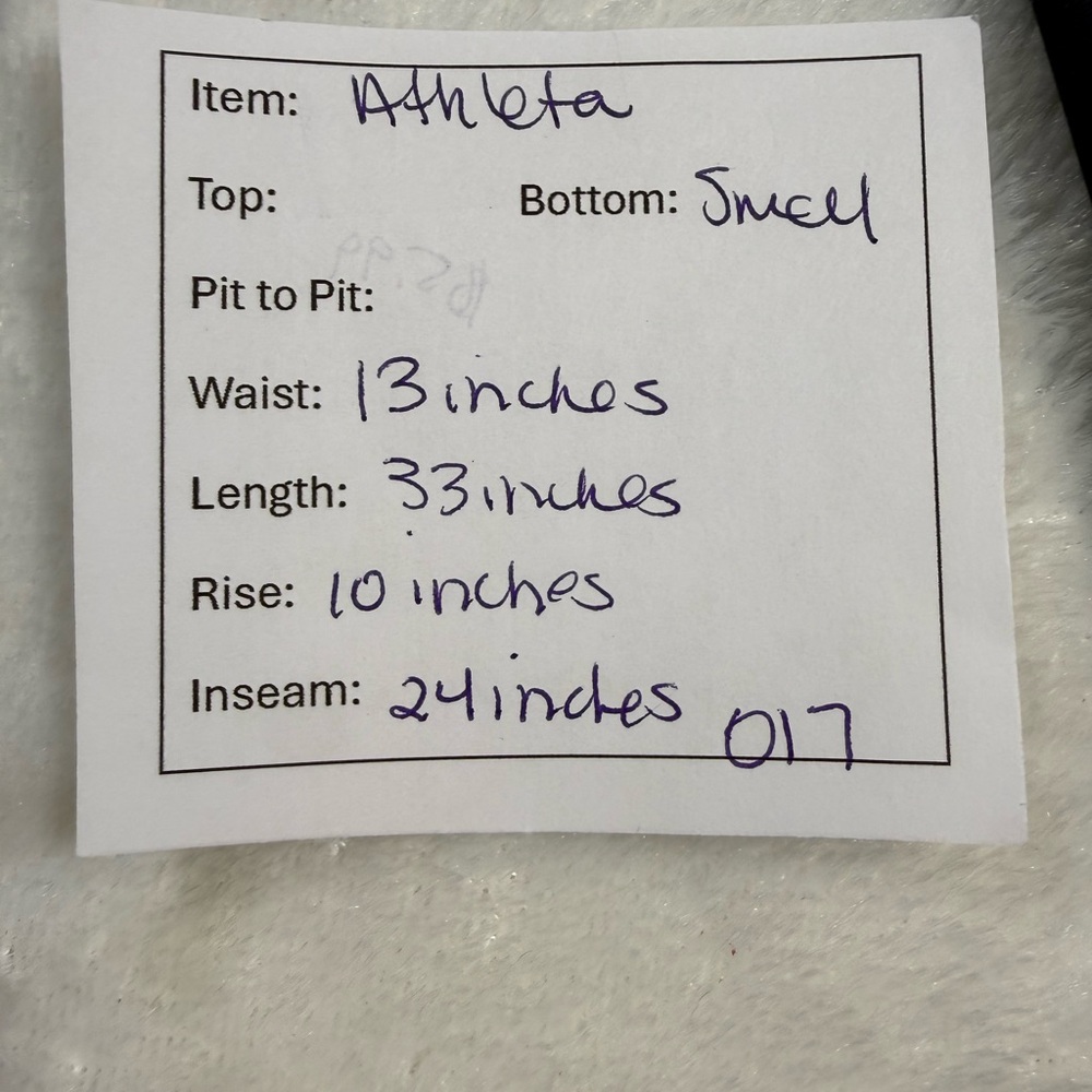 Athleta Black Leggings with Blue and Green Accents - Picture 5 of 5